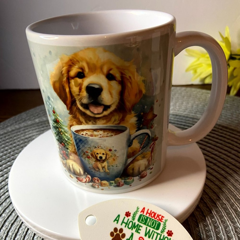 All about Christmas. Beautiful Dog Mug that will make the holiday special!